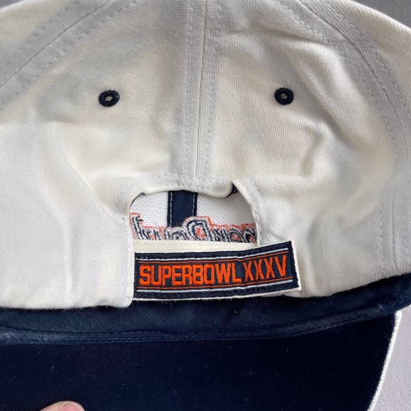 Super Bowl XXXV Hat Mens OS White Wool Baltimore Ravens NY Giants‎ Y2k - Picture 11 of 12